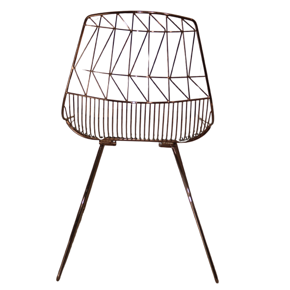 Steel Rose Gold Frame Chair - Image 2