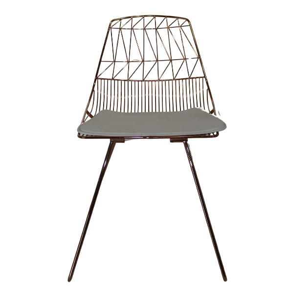 Steel Rose Gold Frame Chair