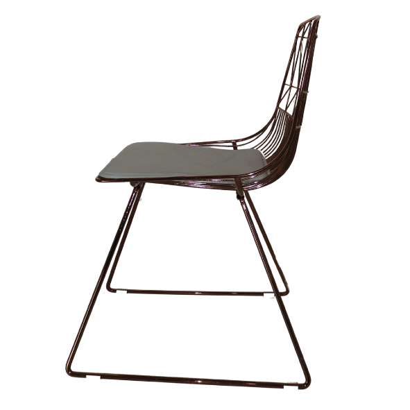 Steel Rose Gold Frame Chair - Image 3
