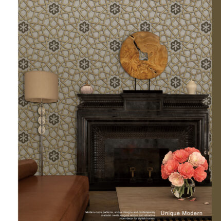 Wider Roll Arabesque Textured Wallpaper