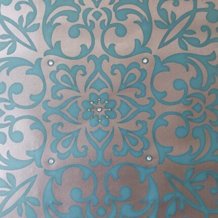 Demask Grey/Blue Wallpaper