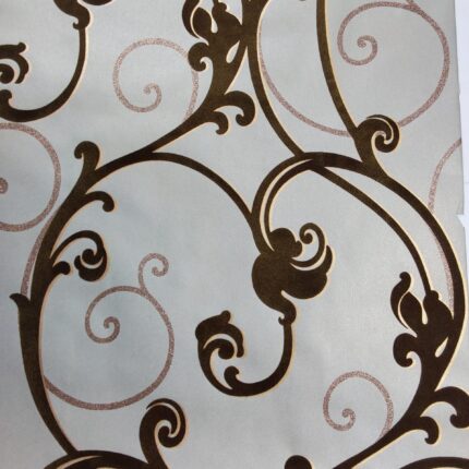 Flocking Velvet Gold/Black Wallpaper