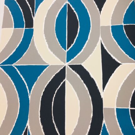 Non-Woven Black/White/Blue Wallpaper