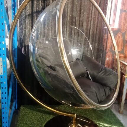 A Cyrillic Free Standing Bubble Chair Gold