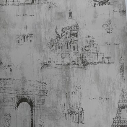 Vinyl Themed Grey/White Wallpaper