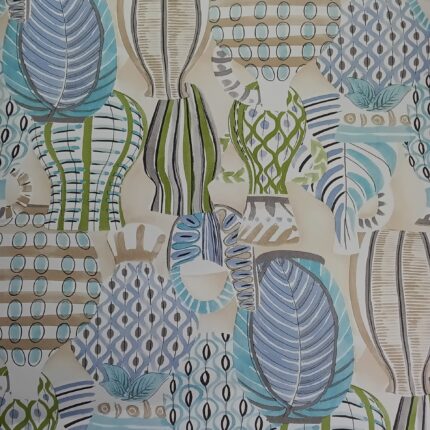 Non-Woven Foling White/Blue Wallpaper