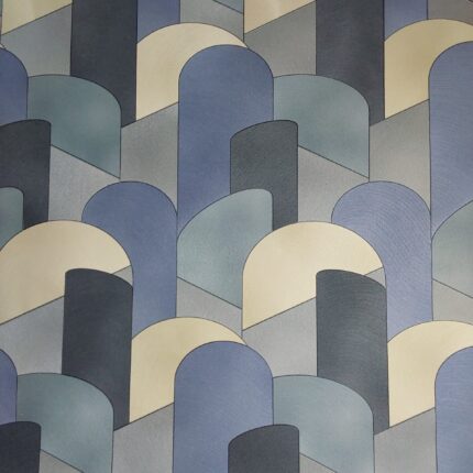 Vinyl Blue/Cream Wallpaper