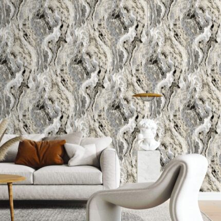 Vinyl Texture Purple/Silver/Black Wallpaper