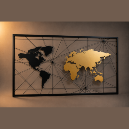 4D World Map Wall Art