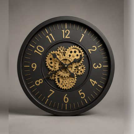 Black Mechanical Wall Clock