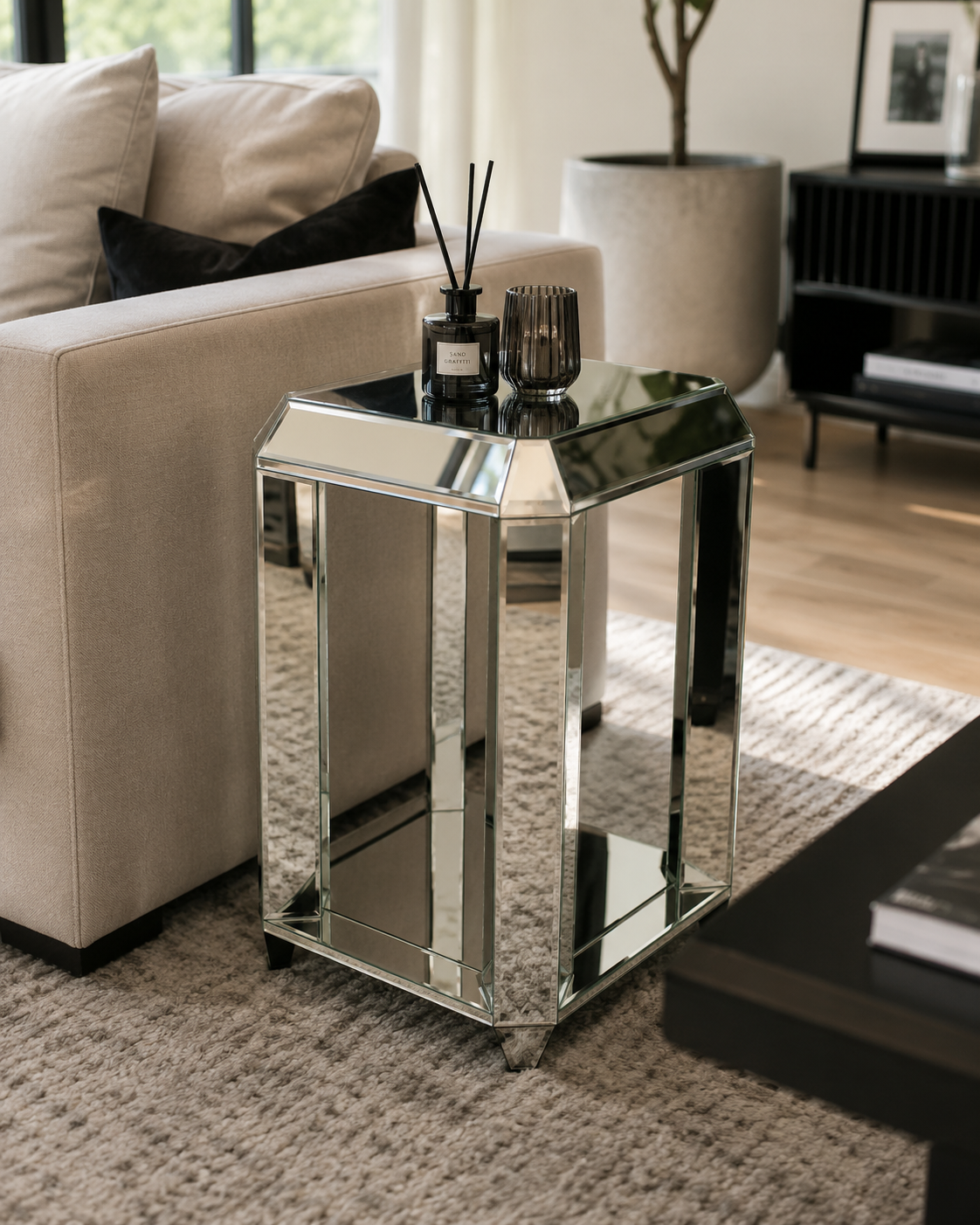Mirrored Accent Side Table - Image 2